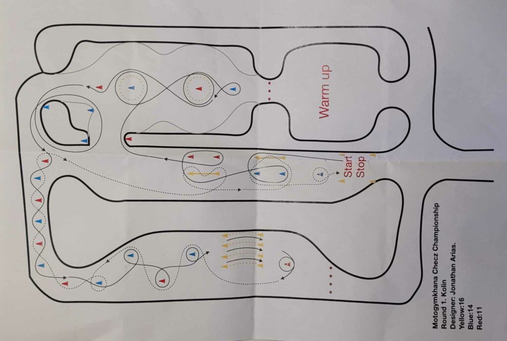 Motogymkhana Kolín plán trati